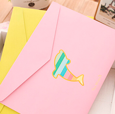 创意糖果色海洋动物纸质文件夹